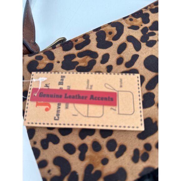 Justin Womens Convertible Bag Purse Leopard Print Fringe New Western - Picture 5 of 7